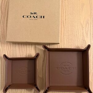 Coach Tan Leather Organizer Tray